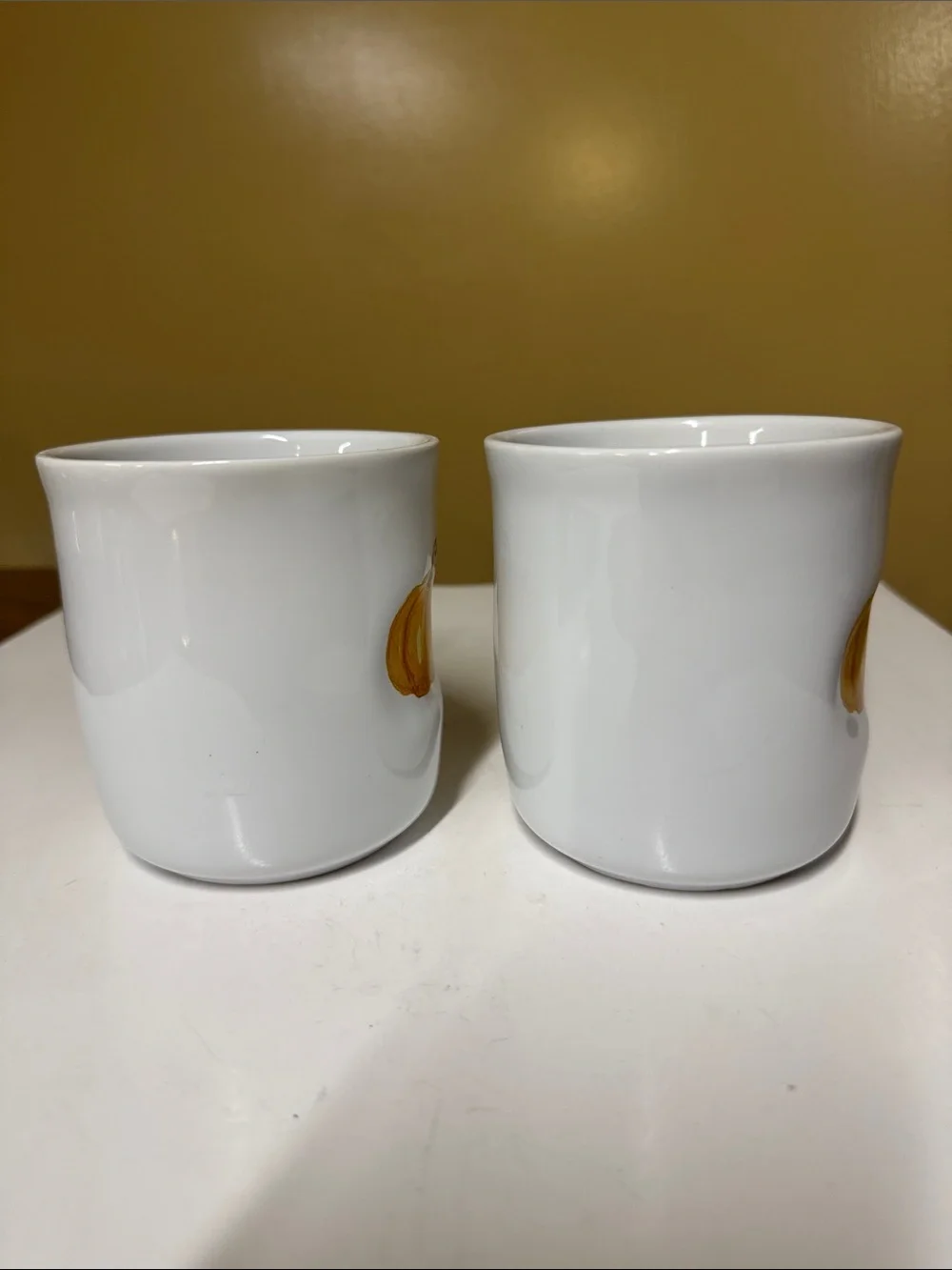 Williams Sonoma Sugar Pumpkin Collection Coffee Mugs Fall Harvest 12oz set of 2